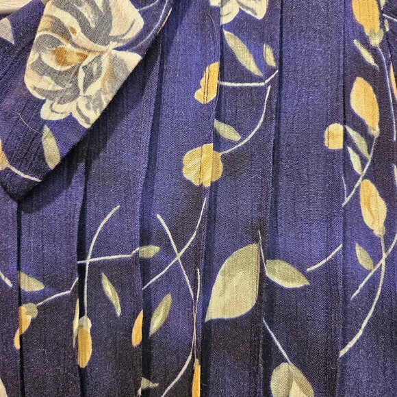 VTG Molly Malloy midi dress womens 10 petite Blue crinkle gauzy muumuu flowy tie - Picture 4 of 16